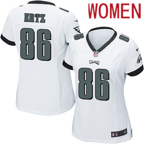 Women Philadelphia Eagles #86 Zach Ertz Nike White Game NFL Jersey->women nfl jersey->Women Jersey